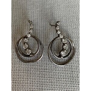 DL 925 Sterling Silver CZ post earrings Vintage Estate jewelry